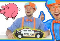 Learn to spell Police Car with Blippi Toys 3