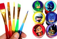 PJ Masks Painting Learn Colors with Catboy Gekko Owlette Toys & PJ Masks Garage Surprise Opening 2