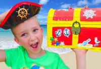 Children Found Toy Pirate Treasures Video for kids from Vlad and Nikita 3