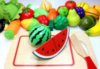 Learn Fruits & Vegetables for Kids Velcro Food Cutting Fruit Names Toys Play & Learn Preschoolers 20