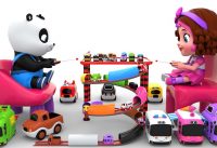 Pinky and Panda Play with Toy Cars on Slider 1