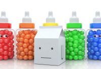 Learn ABC and Colors with Colorful Ball in the Baby Milk Bottles, A to E 1