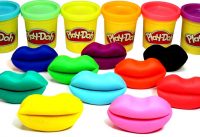 Learn Colors Play Doh Lips Fun Molds & Kinetic Sand Rainbow Lego Brick Cake Creative Play for Kids 2