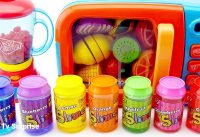 Learn Colors Slime Fruit Wooden Toy Microwave Blender Nursery Rhymes 2