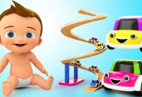 3D Cartoon Cars Wooden Toy Car Slider with Little Baby to Learn Colors for Children - 3D Kids Cars 2