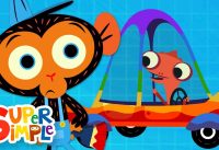 Mr. Chameleon's Car Needs New Paint! | Children's Cartoon | Mr. Monkey, Monkey Mechanic 3