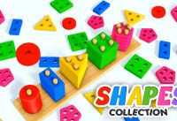 Learn Shapes with Baby Wooden Shapes Toys Set - Shapes and Colors Videos Collection 12