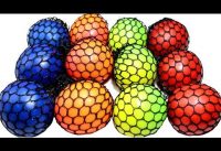 Learn Colors with Squishy Balls Fun for Kids Mesh Slime Stress Ball Cutting Open Fun Learning Video 17