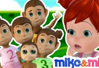 5 Little Monkeys Jumping on the Bed | Nursery Rhyme & Monkey Song | Kids Songs By Mike & Mia 1