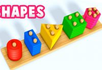 Learn Shapes Names for Kids - Baby Wooden Shapes Toys Set for Children 3