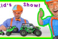 Learn Colors with Monster Trucks for Children with Blippi 17