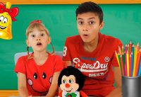 Alеna and Pasha in school show animals Kids pretend play by Chiko TV 3