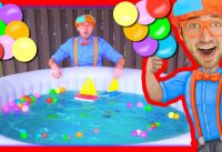 Boats for Kids with Blippi | Learn Colors in the Hot Tub 1