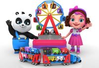 Pinky and Panda Fun Play with Ferris Wheel and Transport Truck Street Vehicles Toys 1