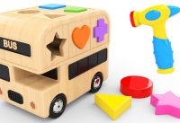 Learn Shapes with Wooden Bus Toy - Colors and Shapes Videos Collection for Children 3