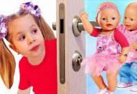 Diana and crying Baby Born dolls behind the door 2