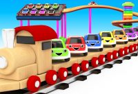 Wooden Toy Train Transport Cartoon Cars 3D - Learning Colors for Children with Cars for Kids Toys 15