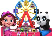 Learn Colors with Street Vehicles Toys Ferris Wheel Parking - Pinky and Panda TV 9