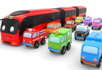 Learn Colors with Street Vehicles Toys and Toy Bus for Kids 19