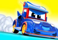 Truck videos for kids - RACING CAR CARTOON - Super Truck in Car City ! 2