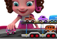 Learn Colors with Truck Carrier Street Vehicles Toys - Toy Cars for Kids 3