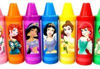 Learn Colors with Disney Princess Surprise Toys Crayons Kinder Egg Fashems Trolls MLP Blind Bag 18