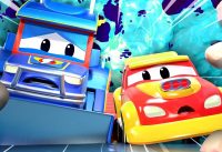 Truck videos for kids - TUNNEL FLOOD ESCAPE ! - Super Truck in Car City ! 2