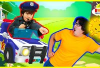 Tag with Ryan Game Challenge with New Police Car and Characters! Ryan vs Daddy and Mommy! 3