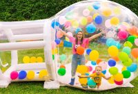 Chris and Mom build Inflatable Playhouse for children 1