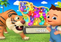 Learning Alphabets with Tiger Wooden Alphabets Puzzle Toy Set | A-Z Kids 3D Educational Toddlers 16