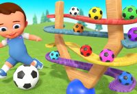 Learning Colors for Children with Little Baby Fun Play Soccer Balls Wooden Slider ToySet 3D Kids Edu 10