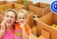 Box Fort Maze Challenge and more funny stories for kids with Chris and Mom 5