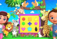 Learn Shapes for Children with Little Baby Fun Play with Wooden Puzzle Jungle Animals Toy Set 3D Edu 6