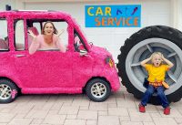 Chris helps Mom take care of pink car 5