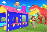 DIY Toy Set - Little Babies T Rex Dinosaurs Making Cartoon Puzzle House 3DCartoon Kids Educational 1