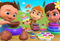 DIY Little Baby Boy & Girl Fun Painting Color Clay Pots Toy Set 3D Toddlers Kids Videos Educational 1