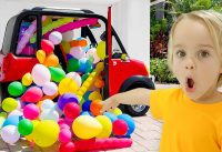 Chris and Michael play with balloons - Funny stories for kids 17