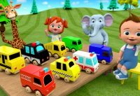 Learn Street Vehicles Names for Children with Baby Boy and Girl Fun Play with Wooden Toys Set 3D Edu 19