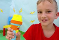 Little Chris pretend play with toys - best videos with small brother 6