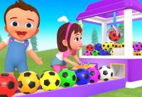 Learning Colors for Kids with Little Babies Fun Play with Soccer Ball Claw Machine Toy 3D Kids Edu 9