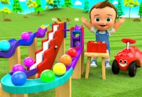 Learn Colors - Little Baby Play Stair Track Wooden Toy Set | 3D Toys For Kids Toddlers DIY Videos 3